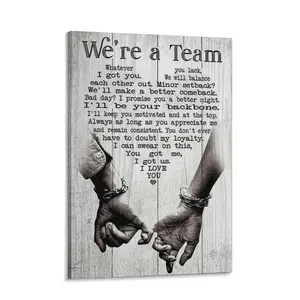 We're A Team Couple Poster Gift for Him, Her, Husband Wife Valentine's Day gift Birthday Anniversary Couple Lover Poster Canvas Print Wall Art Home Decor Picture for Bedroom LivingRoom