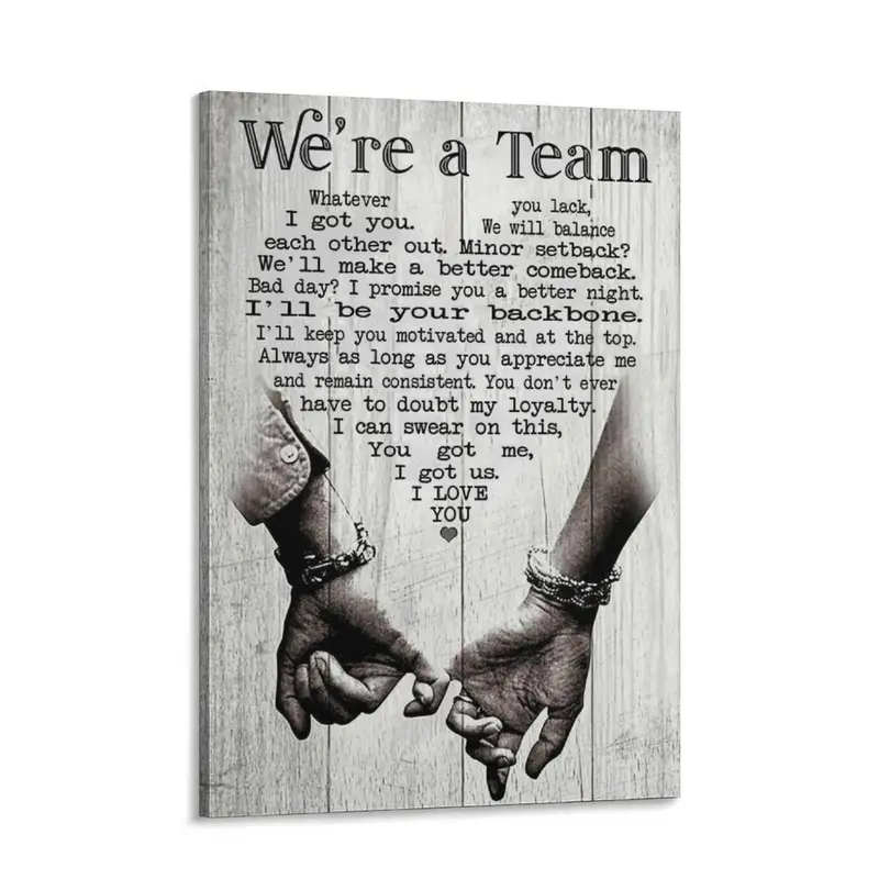 We're A Team Couple Poster Gift for Him, Her, Husband Wife Valentine's Day gift Birthday Anniversary Couple Lover Poster Canvas Print Wall Art Home Decor Picture for Bedroom LivingRoom