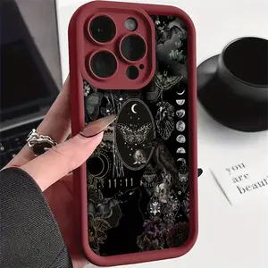 Phone case: Cool Dark Style Bat and Crow Pattern Phone Case for iPhone 16 Pro Max/16 Plus/16 Pro/16/15 Pro Max/15 Plus/15 Pro/15/14 Pro Max/14 Plus/14 Pro/14/13 Pro Max/13 Pro/13/12 Pro Max/12 Pro/12/11 Pro Max/11 Pro/11/XS Max/XR/X/7 Plus/7 - TPU