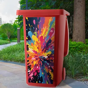 Fun Trash Can Sticker with Vivid Ink Colors, Creative Self-Adhesive Waterproof PVC Decorative Art, 37.01x81.99cm for Kitchen & Bathroom, Decorative Wall Sticker