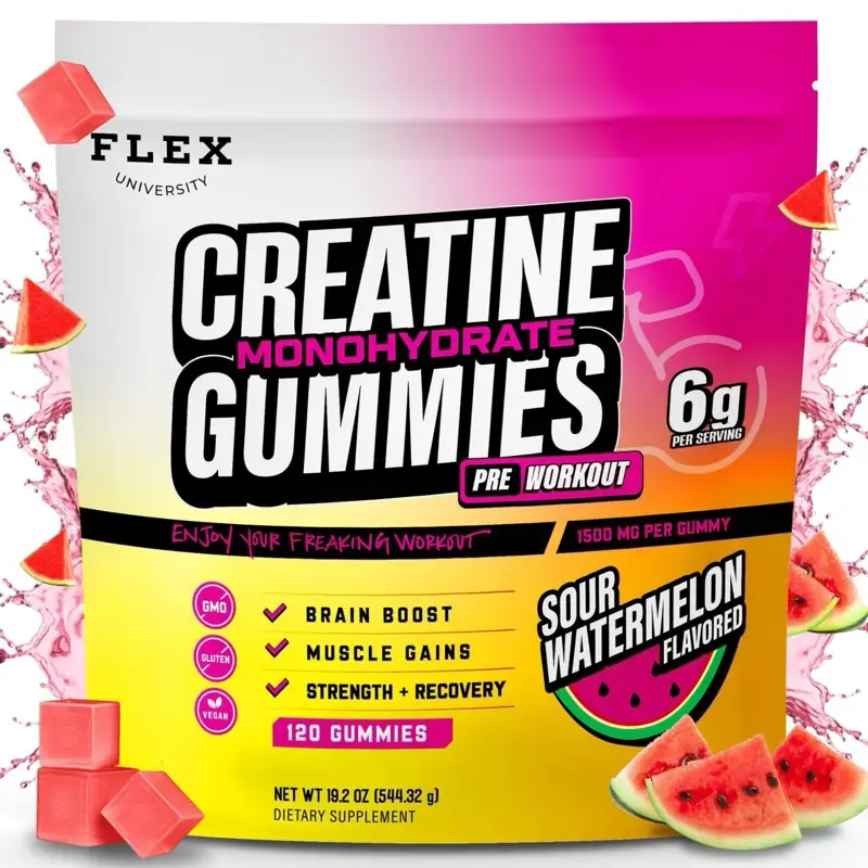 6g Creatine Gummies – Pre Workout Supplement | Build Muscle, Boost Strength | 30...