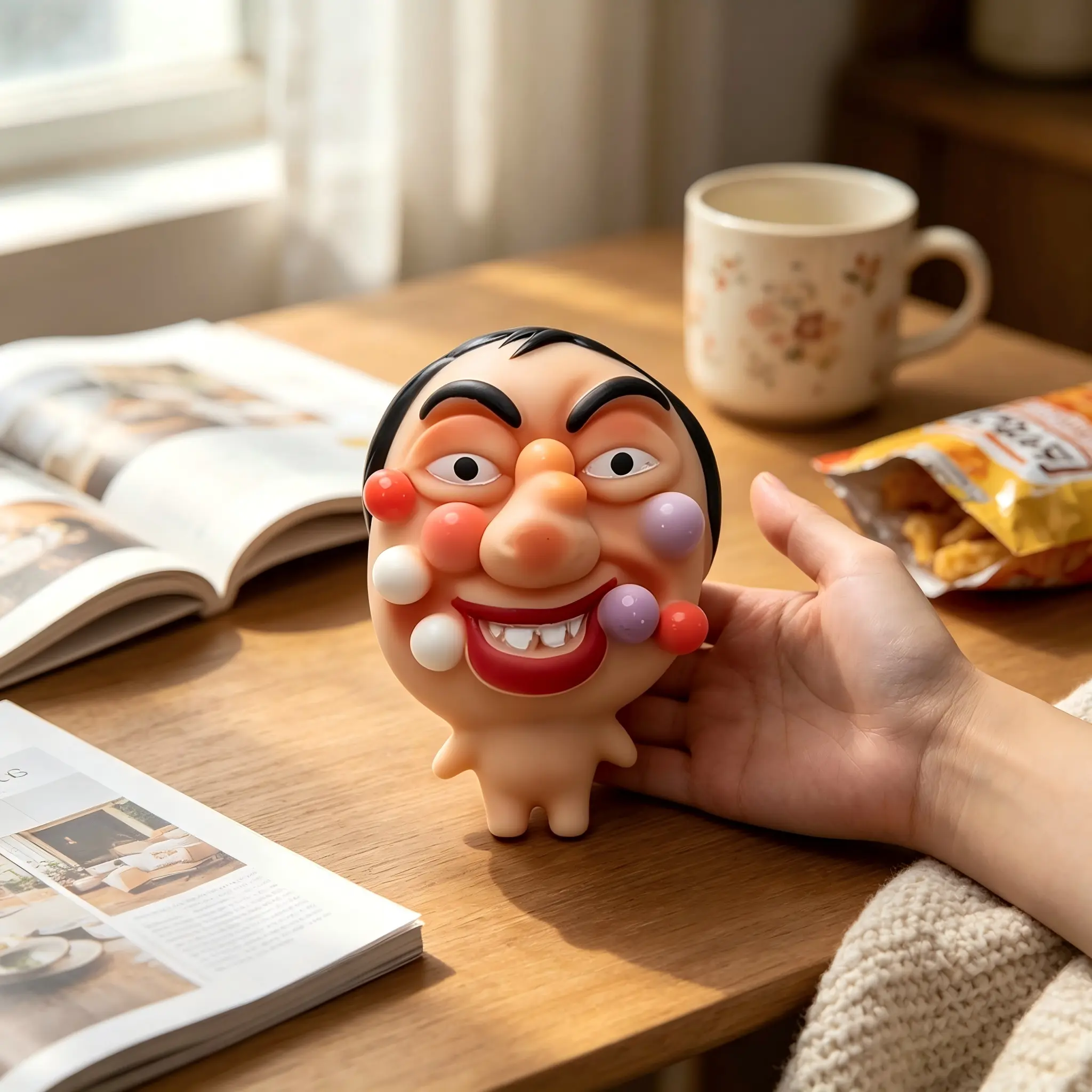 Silicone Squishies Stress Relief Toys - Quick Rebound, Rich Built-In Expressions, Non-Toxic, Pigment-Free, Reusable Prank Toys (Ideal for Stress Relief, Play), Funny Faces