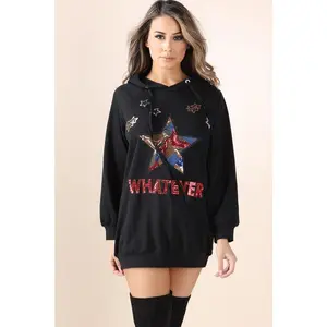 Sequin patched sweatshirt