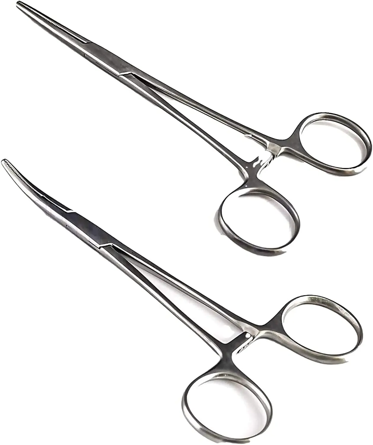5.5-inch Stainless Steel Curved Locking Forceps with Serrated Tips - Precision Grip, Multi-Use Clamping Tool for Jewelry-Making, Beading, DIY Craft Tasks
