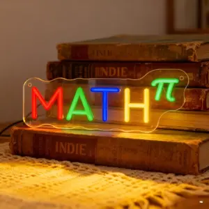 Adjustable Light Neon Signs with Fun Math Formulas, Suitable for Classrooms, Libraries, And Study Rooms. These Colorful LED Signs Are Perfect for Educational Environments And Decorative Purposes. USB Powered Lamp