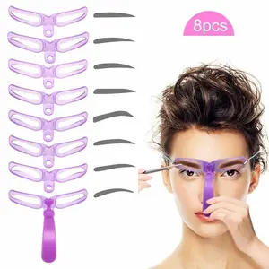 8 Styles Eyebrow Shaping Stencils Grooming Shaper Template Makeup Tool Kit US