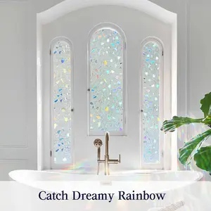 Classic Colorful Gem Design Decorative Privacy Window Film, Static Adhesive PVC Glass Sticker, Decorative Decal, Suitable for Home and Office, Decoration Items