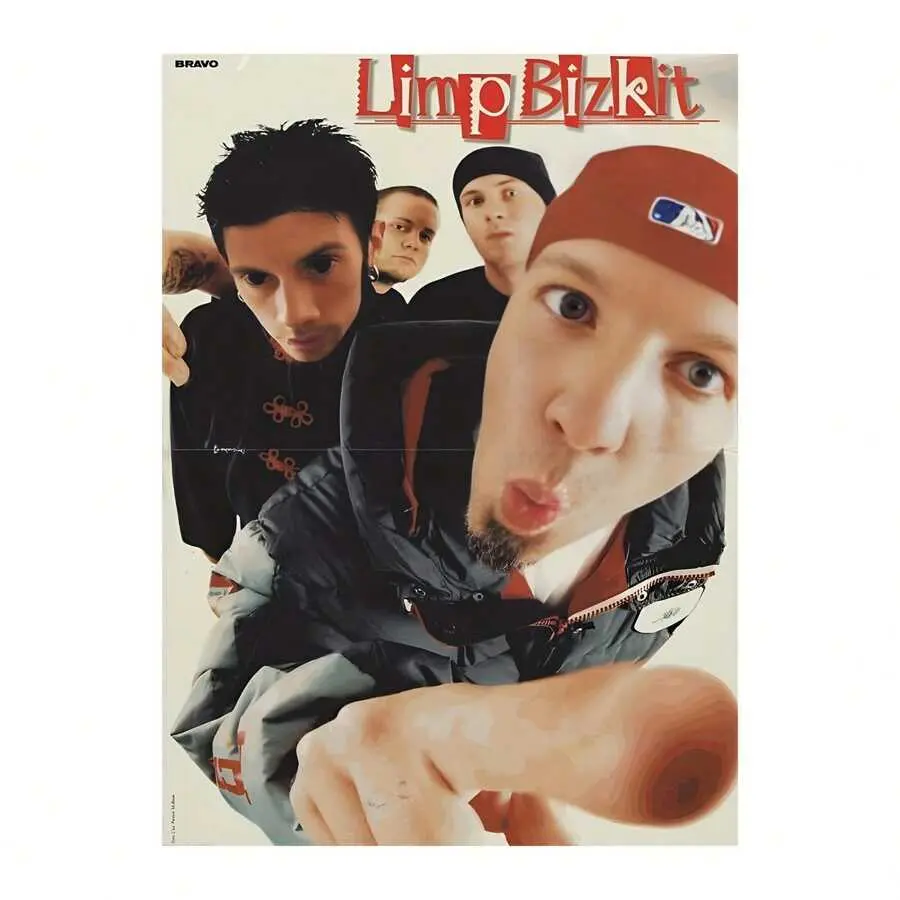 Limp Bizkit 90s Retro Nu Metal Rock Canvas Poster - Artistic Raw Print, Frameless Home Wall Decoration, Ideal Gift for Music Fans, Wardrobe Accent