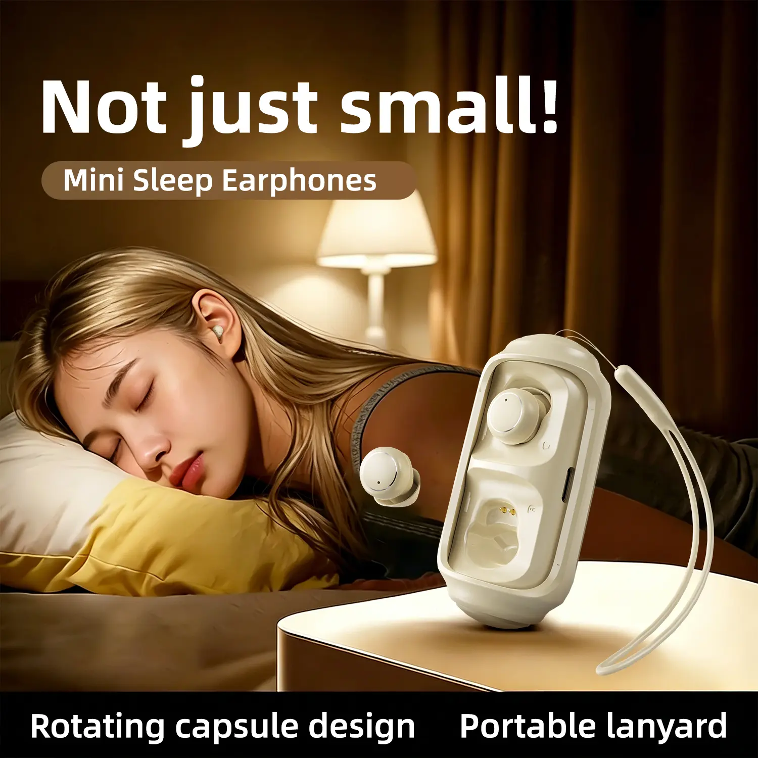 INSONIXN Invisible Mini Wireless Bluetooth Sleep In-Ear Headphones - Compact Micro Electronic Earphones with Noise Isolation, Flexible, Lightweight, Discreet for Work, Designed for Side Sleepers with Narrow Ear Canals, Compatible with Tablet, In Earheadph