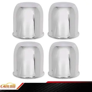 For 3 1/4" 3.25" Trailer Rims Center Bore 4 Push Through Wheel Center Cap Silver