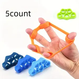 Silicone Finger Stretch Bands Set, Hand Grip Strength Trainer, Ideal for Power Training, Fingers Separation Resistance Exercise, Finger Exerciser, Forearm Strengthener