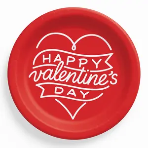 Happy Valentine's Day 8.5" Round Paper Plates