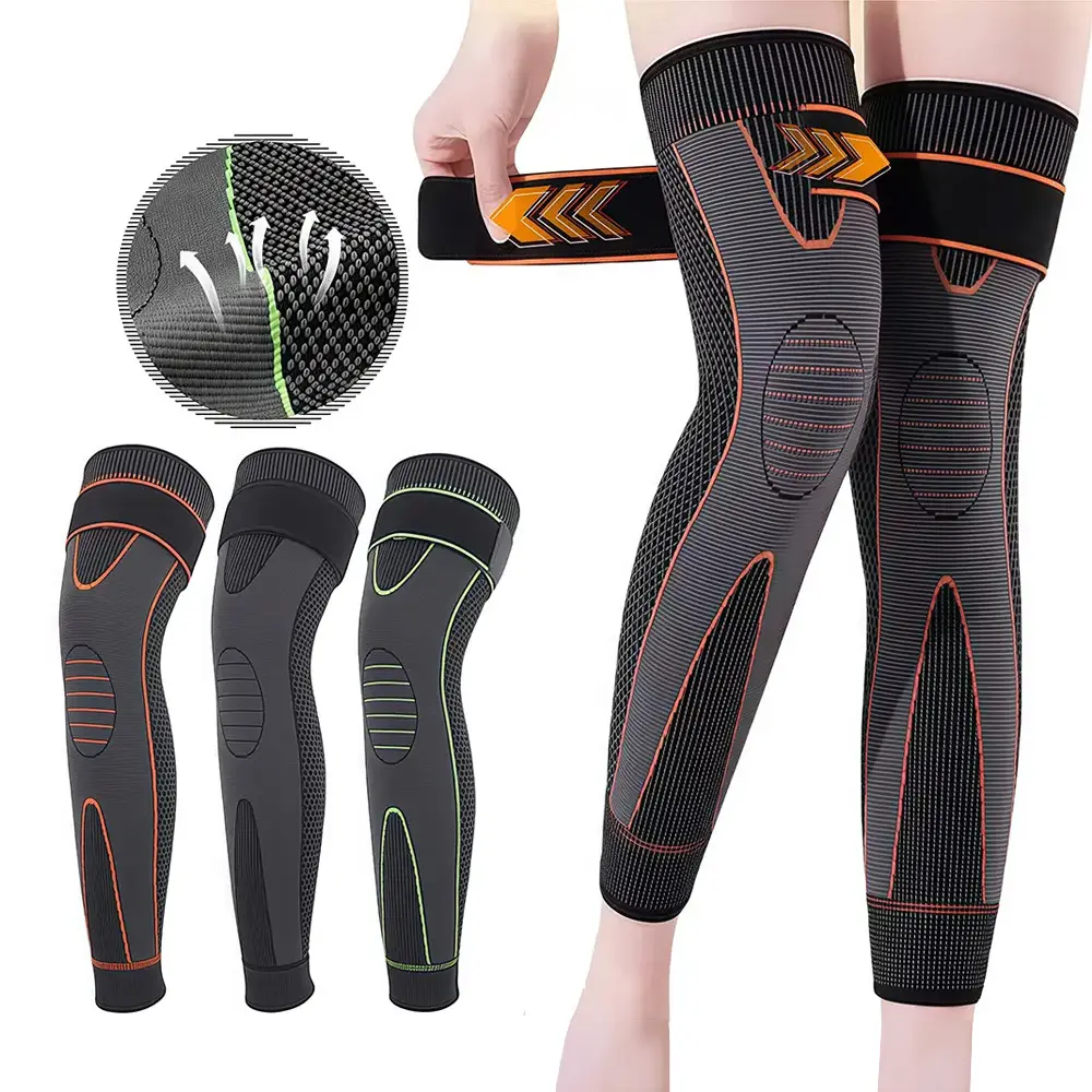 Non-slip Knee Pad, 1 Count Elastic Long Leg Sleeve Bandage, Pressurized Knee Pad, Running Sports Warm Leg Accessories