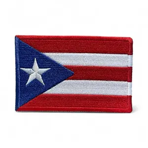 Puerto Rico Flag Patch Embroidered Iron-On Patch 10 cm X 6.5 cm Puerto Rican National Symbol
