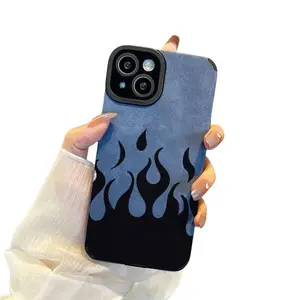 Creative Black Wave Pattern TPU Case for iPhone 17/17 Air/17 Pro Max, Compatible with iPhone 15 Pro Max/14/16 Plus/15/13P/12/11/7/8P/X/Xs Max Silicone Shockproof Faux Leather Adhesive Protective Case High Value premium case