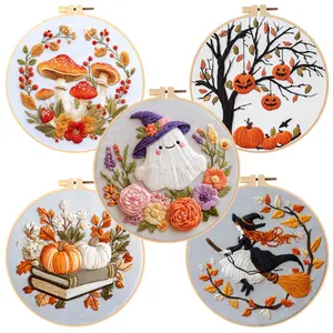 Halloween Series Embroidery Kit Embroidery Set, Adult and Children DIY Handmade Craft, Hand Embroidery Beginner Kit with Printed Embroidery Patterns, Suitable for Adult Beginners Christmas Embroidery Kit Handicraft