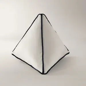 Z Gallerie Trist Velvet Triangle Pillow 13" - Alabaster/Black/Deep Red/White Home Decorative Cushion Soft Cushion