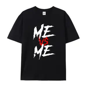 100% cotton short-sleeve shirt，Unisex Oversized ME VS ME Printed Craft T-Shirt, Motivational Gym Soft Cotton Drop Shoulder Top, Casual Attitude Tee, summervibes, Juneteenth 2026, Independence Day, Back to School