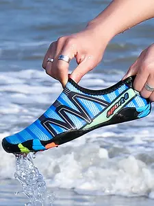 Unisex Colorblock Water Shoes, Quick Drying Barefoot Sports Shoes, Comfortable Lightweight Design Water Shoes for River Beach Swimming Pool Hiking