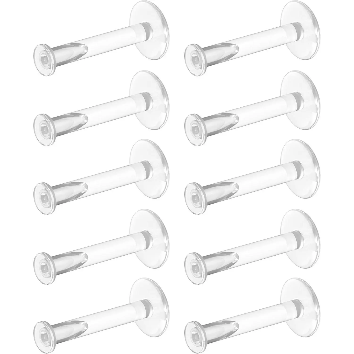Unisex Bioflex Flat Push-In Studs - 16g/18g Plastic Piercing Retainers for Work, Sports - Ears, Cartilage, Helix, Tragus, Lip, Medusa, Monroe - MRI-Compatible Body Jewelry