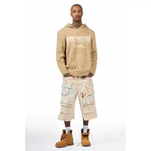 Orien Beige Painter Denim Short