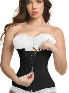 1006 Cinturillas Extrema  Black  Compression Corset Shapewear with 15 Metal Stays & Lycra Trim for Women's Style Clothes Bodysuits