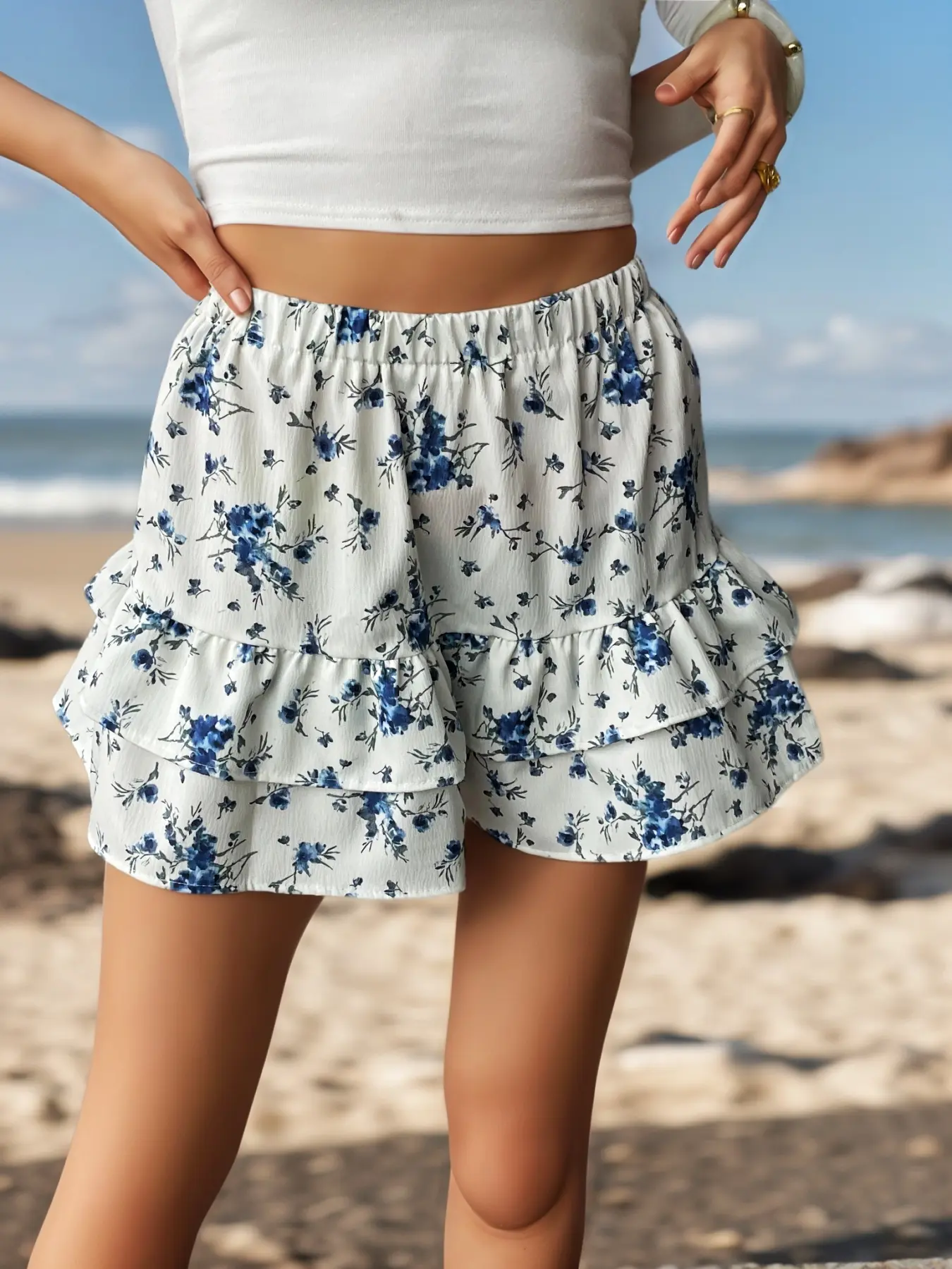 Cottage Core Beach Vibes  | Ruffled Floral Shorts That Feel Like a Summer Breeze Everyday Summer Essential  Lightweight Floral Ruffle Shorts (So Comfy)