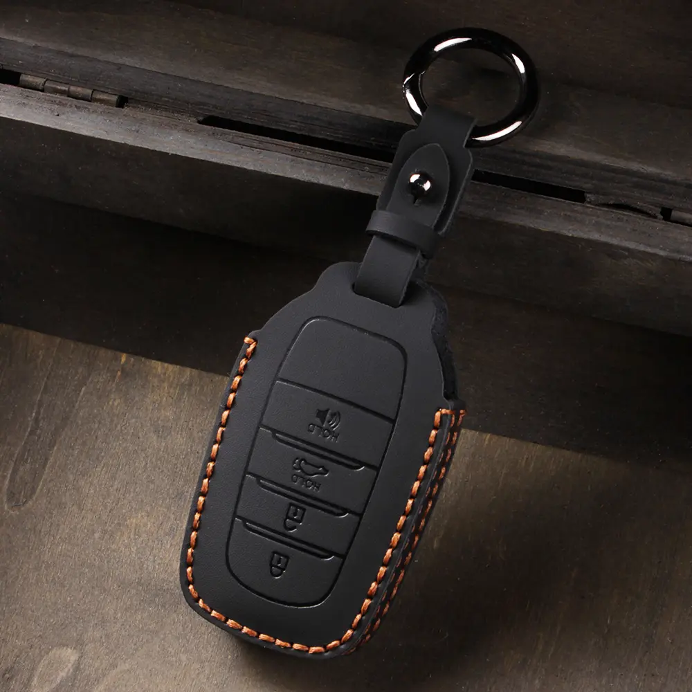 key case Fob Cover with Leather for toyota  2022-2025 Tundra Sequoia Camry Grand Highlander Tacoma Remote Car Accessory