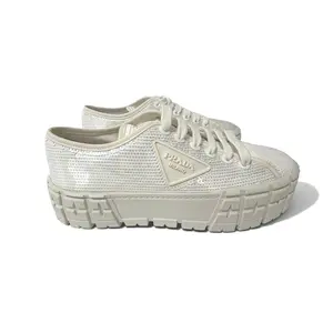 Pre-Owned Prada Double Wheel Sequin Sneakers Size 40