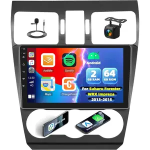 2G+64G Android 15 Car Stereo for Subaru Forester WRX Impreza 2013 2014 2015 Upgrade Radio Wireless  CarPlay Andriod Auto Bluetooth 9" GPS Navigation FM/RDS WiFi Mirror Link SWC+Backup Camera MIC