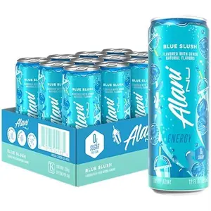 Alani Nu Energy Drink - Blue Slush by Whitney Simmons (12 Drinks, 12 Fl. Oz. Each)