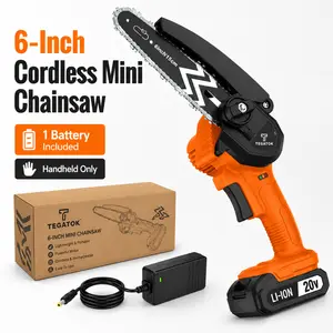 20V 6-Inch Cordless Handheld Chainsaw, Battery Powered Chainsaw with Rechargeable Battery and Charger, Easy Outdoor Trimming for Garden Pruning  , Battery Powered Chainsaws, Rechargeable Batteries