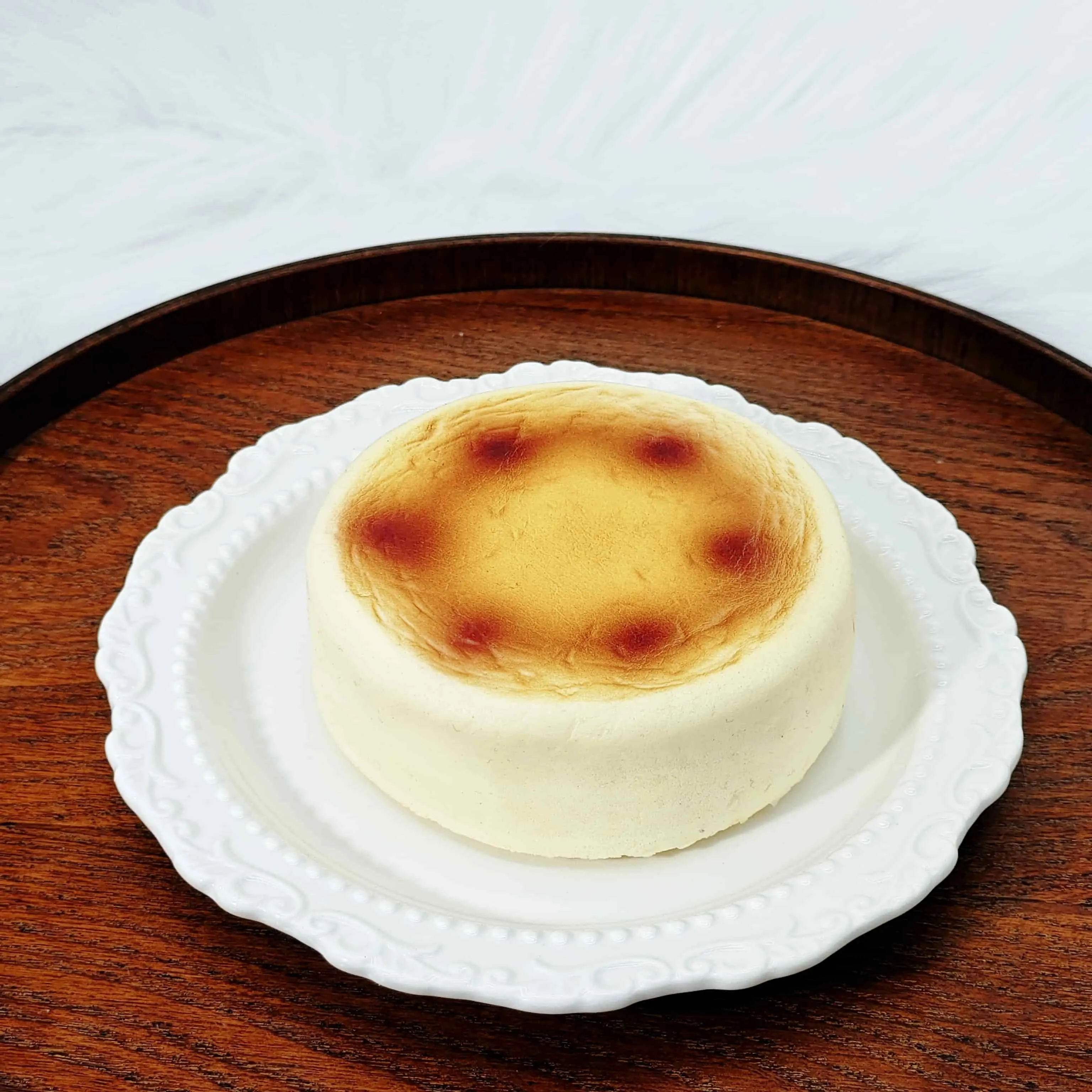 MHM Basque Cheesecake Slow Rising Squishy Toy, Soft Dessert Food-Themed Foam Sensory Fidget Toy, Cute Kawaii Gift