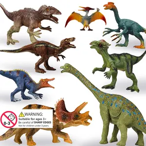 8 Realistic Painted PVC Dinosaur Toys, Educational Animal Figures for Kids, Interactive Birthday Party Gifts, Tyrannosaurus & Pterodactyl Decorations