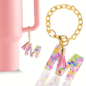1pc Charm Accessories For Stanley Cup Handle Charm For Women Stylish Chain Pendant Keychain Tumbler Cup Charm, Unique Beverage Accessory Cute keychain Keychain Jewelry