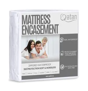 Premium Queen Zippered Mattress Encasement – Luxury 6-Sided 360° Shield – 100% Waterproof & Breathable Hotel Quality Protector – Noiseless Microfiber Mattress Protector Encasement – Deep Pocket Stretch Fit for Twin, Full, Queen, King and California King