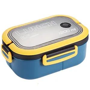 Double-Layer Portable Lunch Box with Spoon & Fork, Leak-Proof High Capacity Food Container, Eco-Friendly Material, Ideal for Teens & School Workers, Leakproof Food Containers