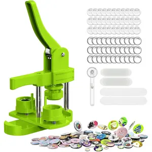 32mm Button Maker Kit – 1.25 Inch Button Maker Pin Badge Press Machine with 100PCS Supply Parts & Circle & Cutting Mat, Perfect for & Birthday Gifts