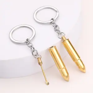 Pure Brass Simulated Bullet Model Ear Pick - Portable Bullet Keychain, Gamer-Favorite Fashion Accessory