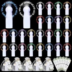 Retisee 32 Set Mini Portable Handheld Fans Bulk for Wedding Guest LED Battery Fans with Bags and Cards Thank You for Celebrating with Us Gifts for Summer Wedding Bridal Shower Party Favors(Eucalyptus)