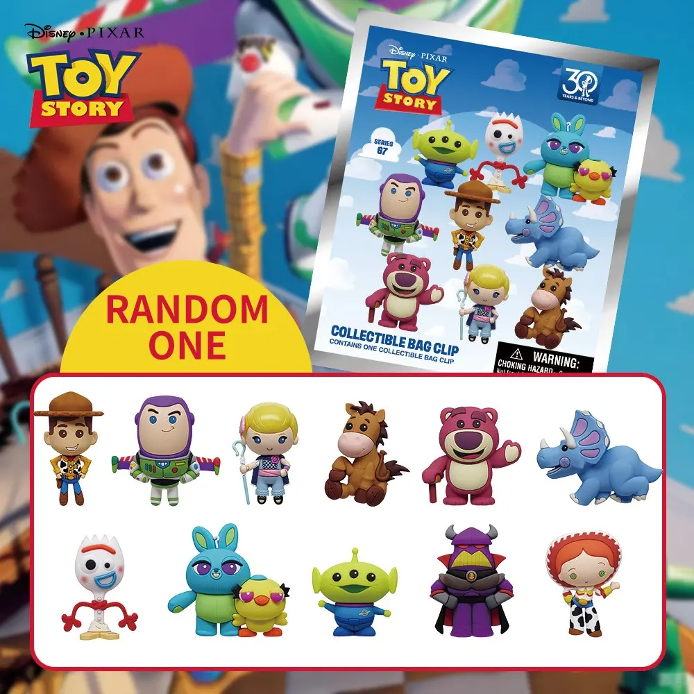 Disney Toy Story Blind Bag Keychain Series, 30th Anniversary Buzz Woody 3D Clip, Mystery Anime Figure, Keychain Figures, Fan Gift, Random Surprise Pick