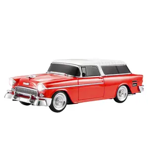 DAZONE 1955 Retro Ride Bluetooth Car Speaker, 3-inch Speakers & FM Radio, USB, SD, AUX Input for Office, Home, Garage