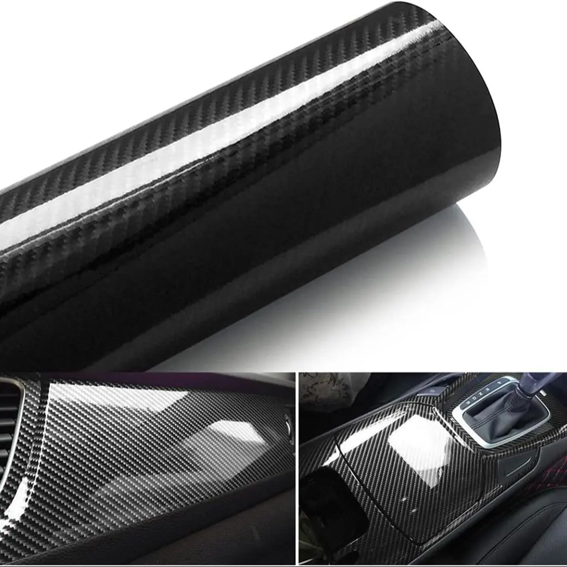 Carbon Fiber Vinyl Wrap Roll, Car Interior Decorative Sticker, Air Release Bubble Free Anti Fouling Scratch Car Wrap Film, No Bubble Anti-Wrinkle Free Wrap Film