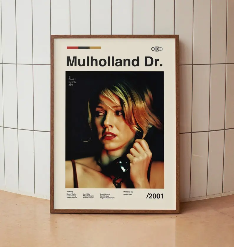 Mulholland Drive Movie Poster, Retro Movie Poster, Poster Decor Room, Poster Movie