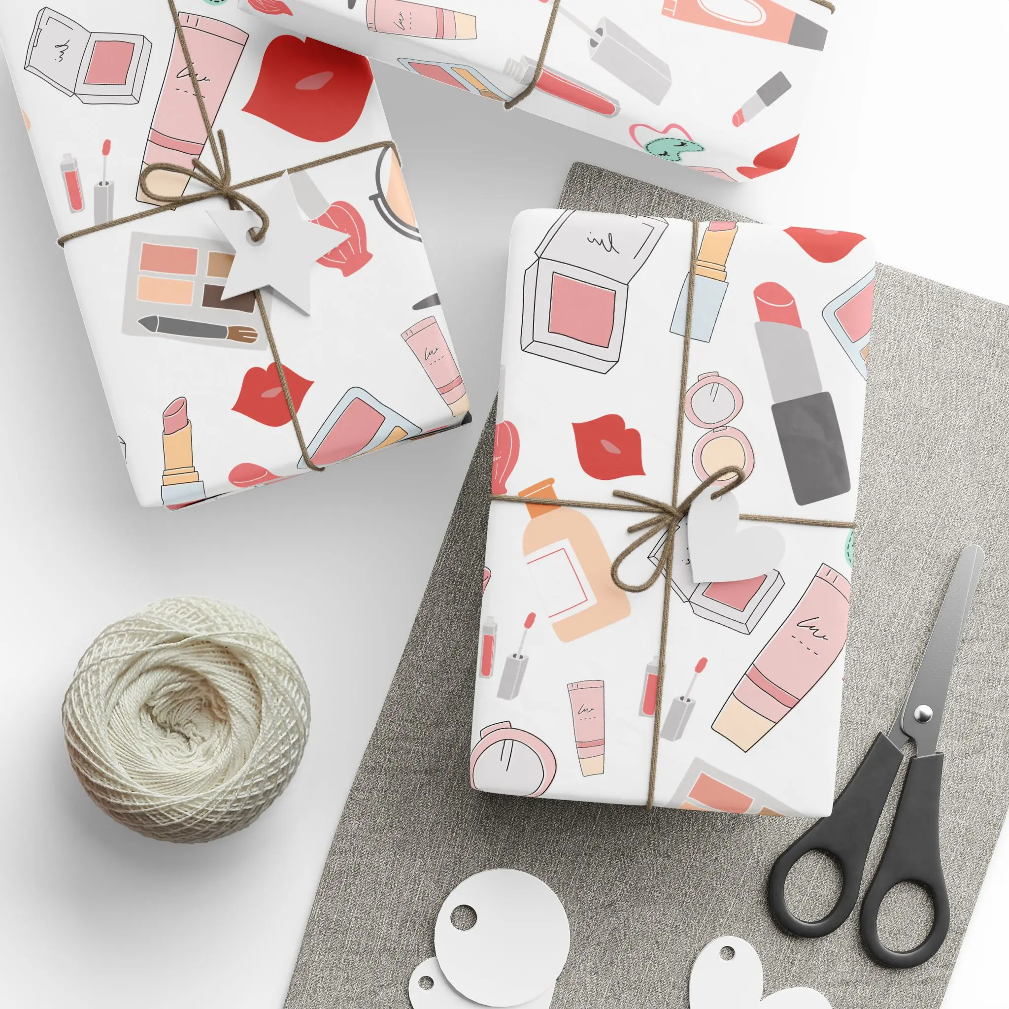 Makeup Beauty Wrapping Papers, Gift Wrap for Birthdays, Christmas, Women, Girls, Makeup Lover, Beauty Theme
