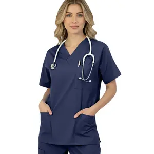 HEEDFIT Premium Quality Scrub Top for Professionals - V-Neck Scrub for Men and Women with Multiple Pockets