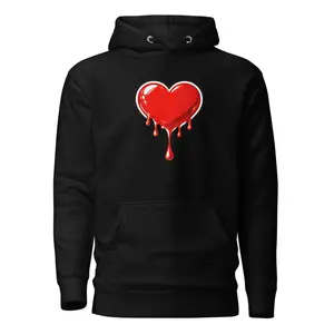 Big HEART  Dripping Heart Unisex Hoodie  (dark colors)