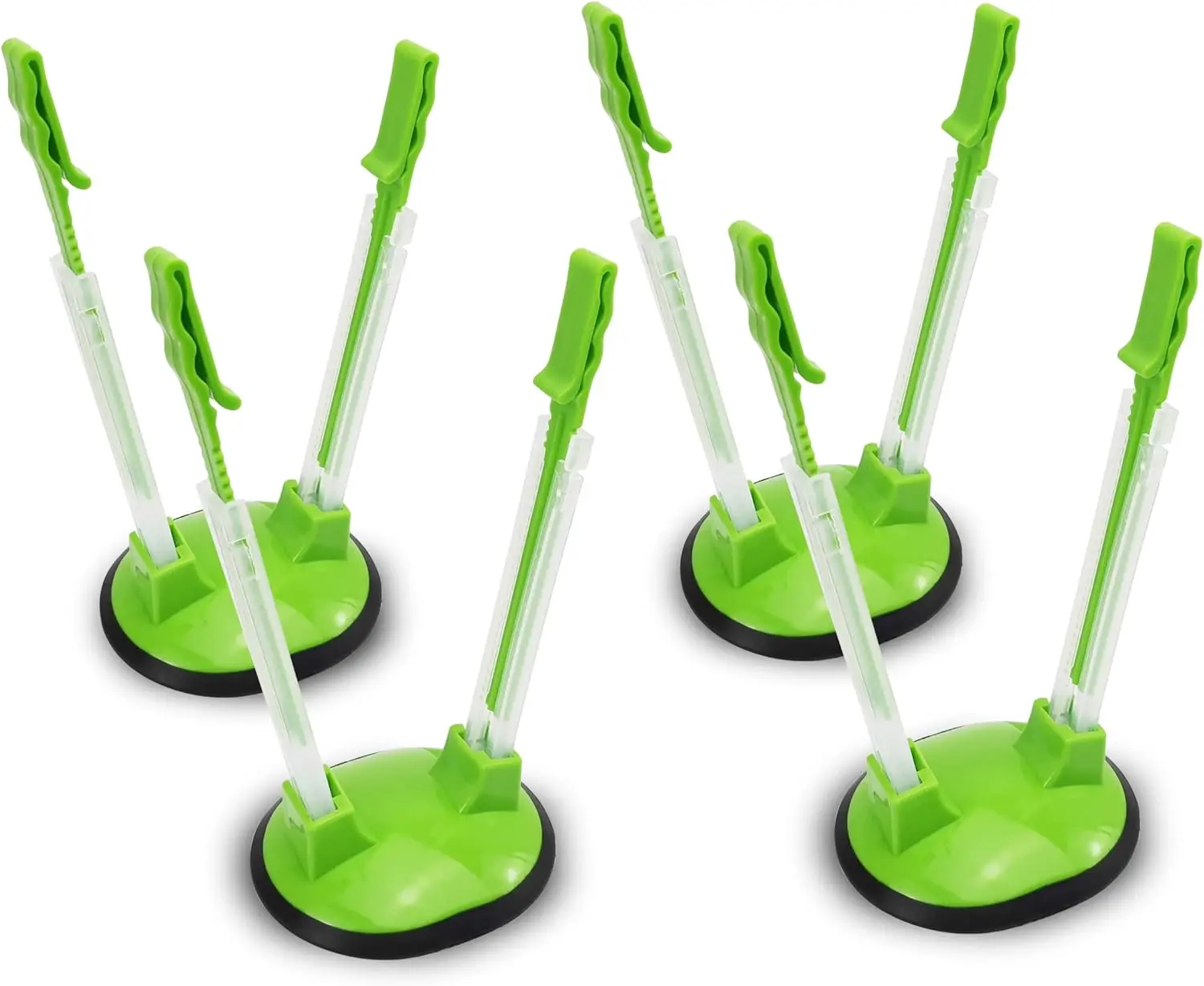 4 Pack Baggy Rack Holder Stand for Food Prep, Freezer Bags & Storage Bags, Hands-Free Plastic Bag Holder, Meal Prep Bag Stand, Kitchen Food Storage Bag Support Rack, Green