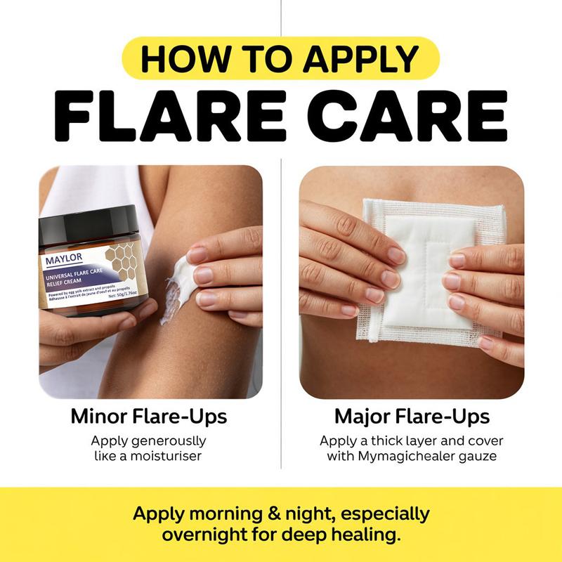 MAYLOR Universal Flare Care Drawing Salve, Soothing Relief with Propolis & Egg Yolk Extract,Suitable for irritated skin,Relief of skin itching,Anti-Chafing,Soothing Skin Support,Multi-functional skincare cream
