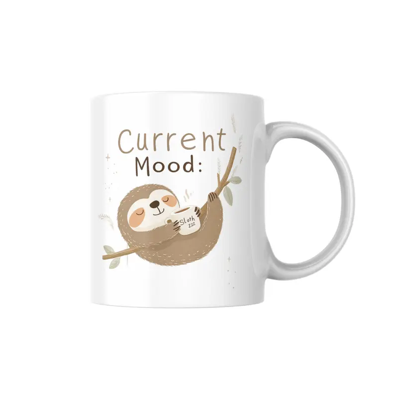 Current Mood_ Sloth Mug by Dancing Littles Jungle